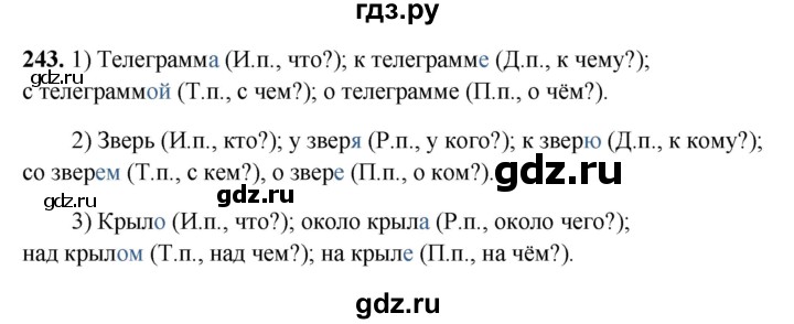ГДЗ по русскому языку 5 класс Янченко рабочая тетрадь Скорая помощь (Ладыженская)  упражнение - 243, Решебник 2019