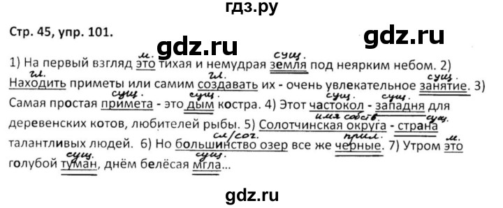 ГДЗ по русскому языку 5 класс Янченко рабочая тетрадь Скорая помощь (Ладыженская)  упражнение - 101, Решебник 2017