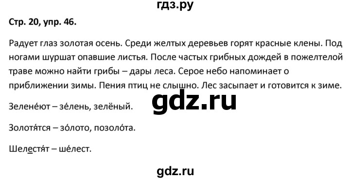 ГДЗ по русскому языку 5 класс Янченко рабочая тетрадь Скорая помощь (Ладыженская)  упражнение - 46, Решебник 2017