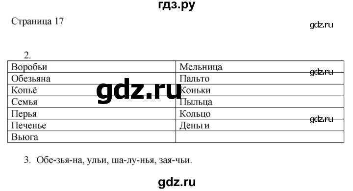 ГДЗ по русскому языку 2 класс Тихомирова рабочая тетрадь (Канакина)  тетрадь №2. страница - 17, Решебник №1 2018