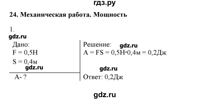 ГДЗ по физике 7 класс Генденштейн   задания / параграф 24 - 1, Решебник