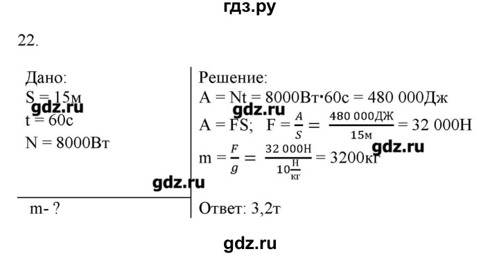 ГДЗ по физике 7 класс Генденштейн   задания / параграф 24 - 22, Решебник