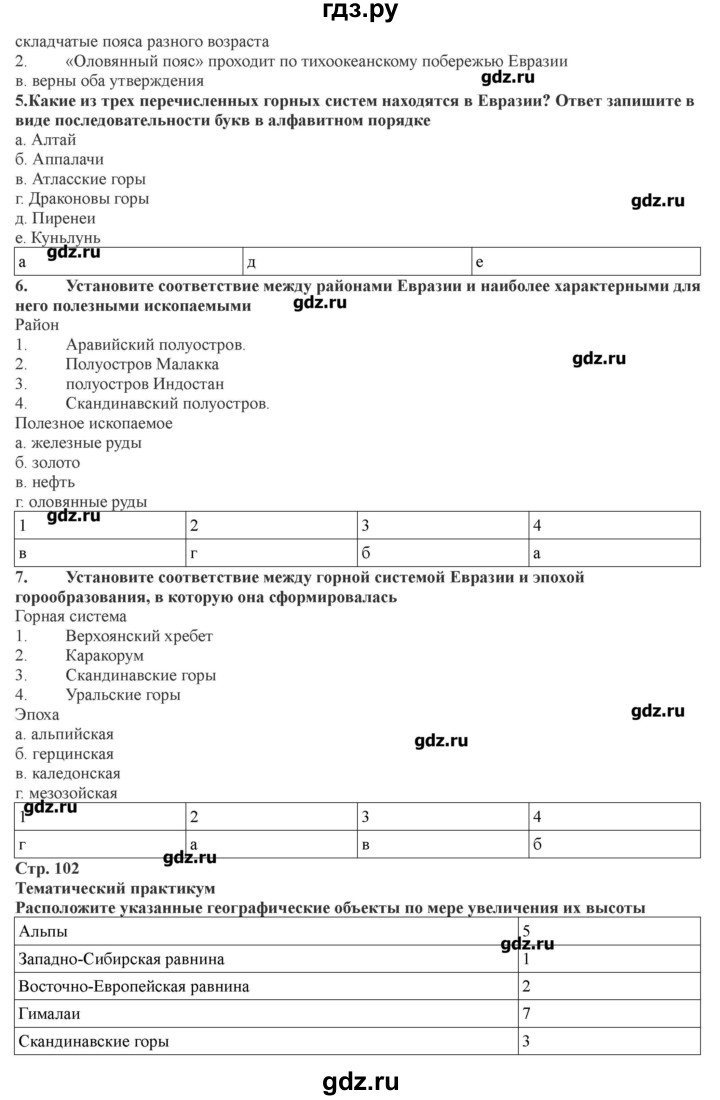 ГДЗ параграф 50 география 7 класс рабочая тетрадь Домогацких, Домогацких