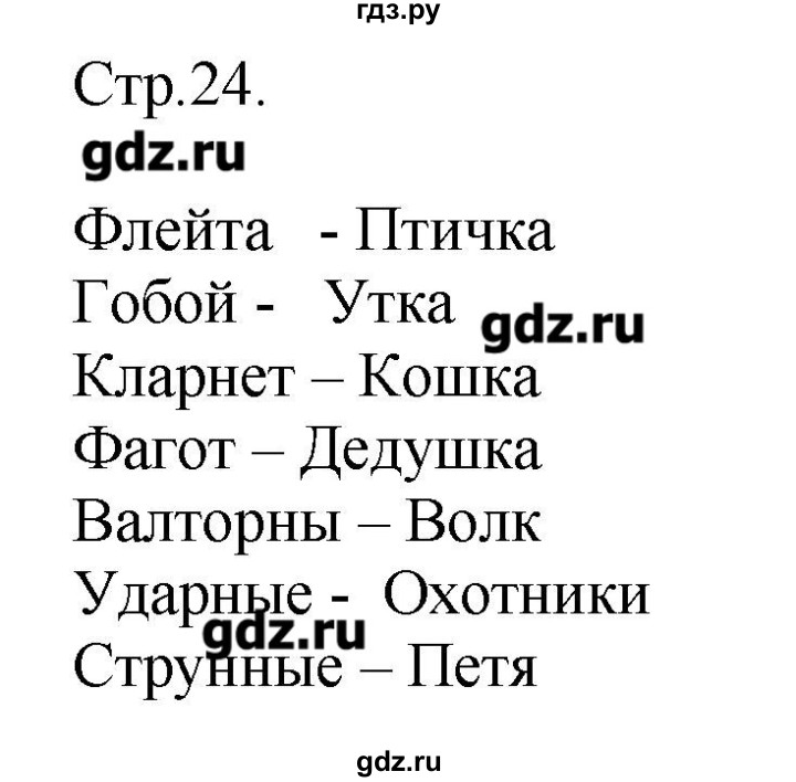 ГДЗ по музыке 2 класс Критская рабочая тетрадь  страница - 24, Решебник