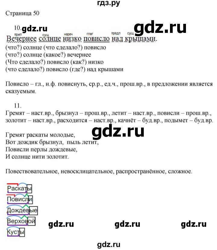 ГДЗ по русскому языку 3 класс Тихомирова рабочая тетрадь (Канакина)  часть 2. страница - 50, Решебник №1 2018