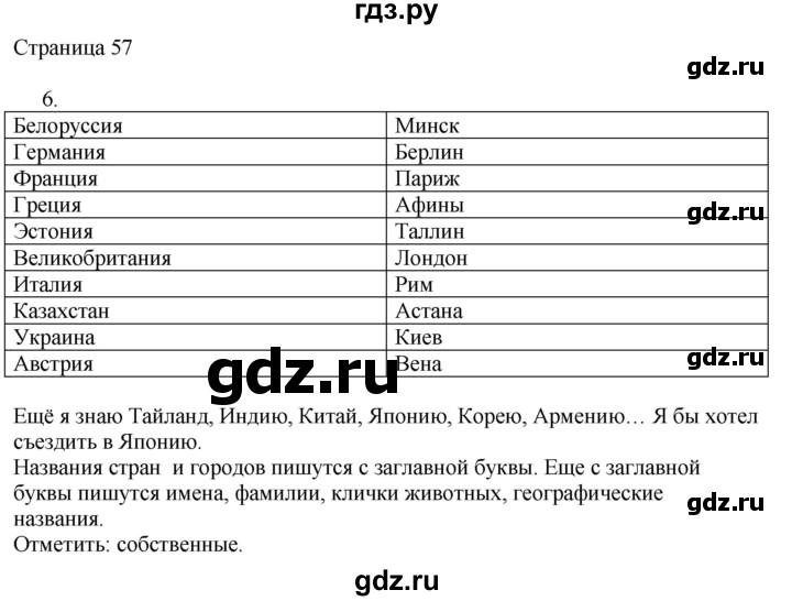 ГДЗ по русскому языку 3 класс Тихомирова рабочая тетрадь (Канакина)  часть 2. страница - 57, Решебник №1 2018