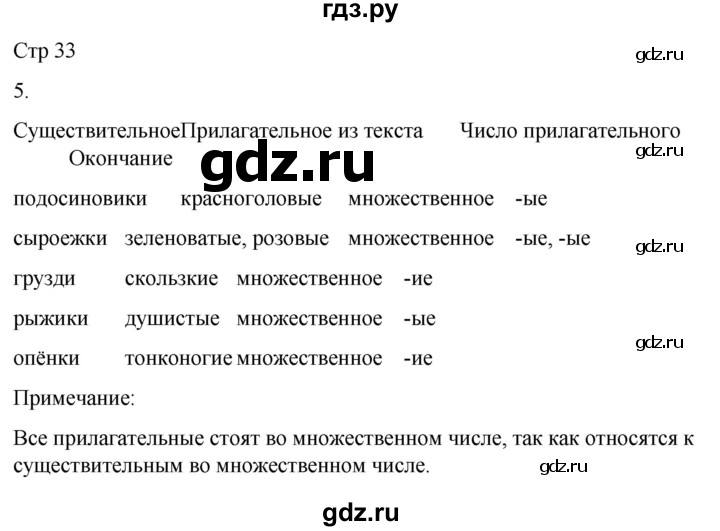 ГДЗ по русскому языку 3 класс Тихомирова рабочая тетрадь (Канакина)  часть 2. страница - 33, Решебник 2023