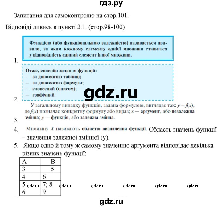 ГДЗ по алгебре 7 класс Цейтлiн   запитання для повторення. сторінка - 101, Решебник