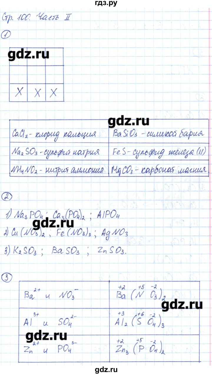 ГДЗ по химии 8 класс Габриелян рабочая тетрадь  страница - 100, Решебник №1