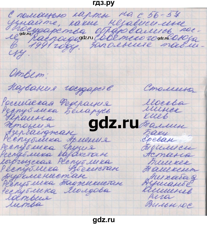 ГДЗ по окружающему миру 4 класс Плешаков рабочая тетрадь  часть 2. страница - 54, Решебник 2016