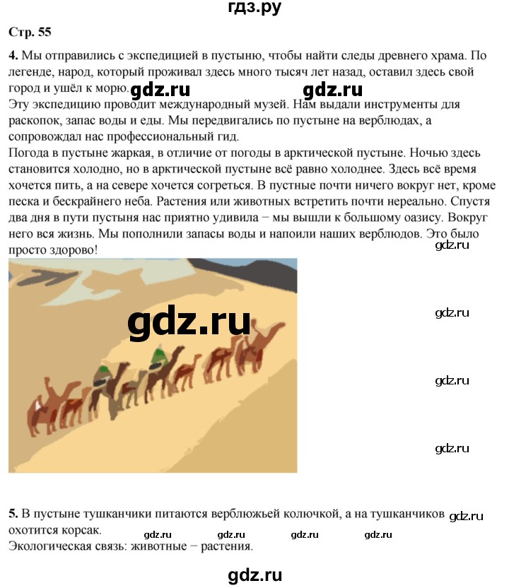 ГДЗ по окружающему миру 4 класс Плешаков рабочая тетрадь  часть 1. страница - 55, Решебник 2025