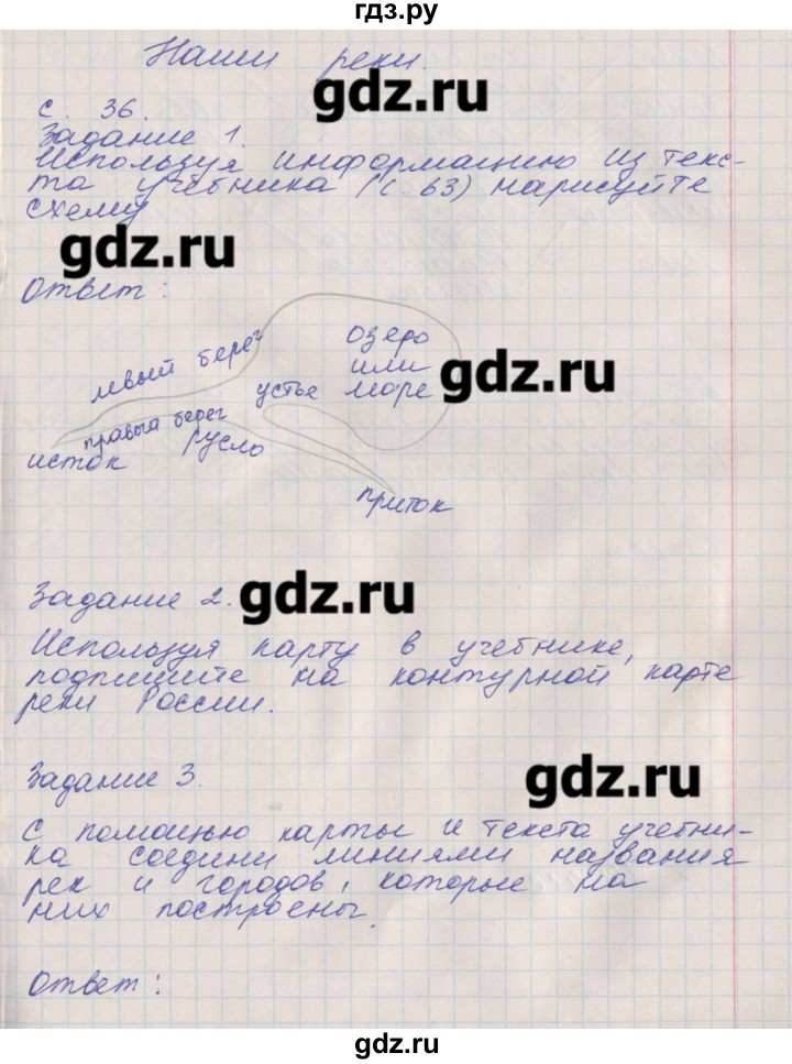 ГДЗ Часть 1. Страница 36 Окружающий Мир 4 Класс Рабочая Тетрадь.