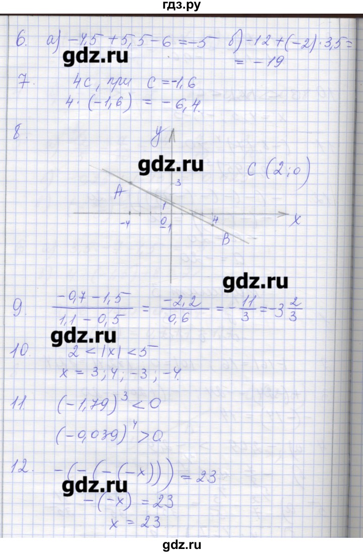 ГДЗ по математике 6 класс Кузнецова контрольные работы к учебнику Дорофеева  контрольная работа 7. вариант - 3, Решебник