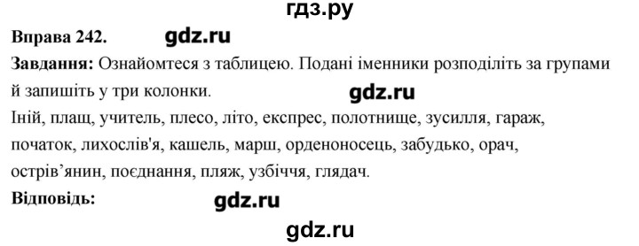 ГДЗ по украинскому языку 6 класс Глазова   вправа - 242, Решебник