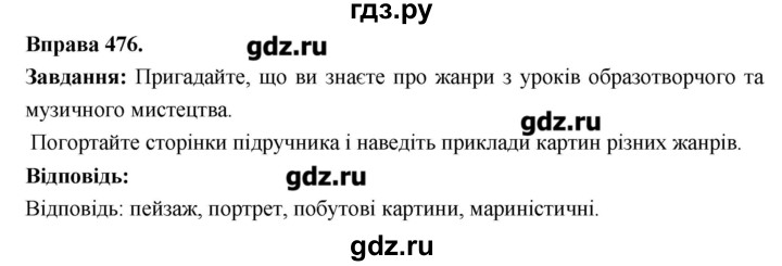 ГДЗ по украинскому языку 6 класс Глазова   вправа - 476, Решебник