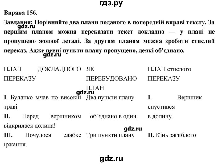 ГДЗ по украинскому языку 7 класс Глазова   вправа - 156, Решебник