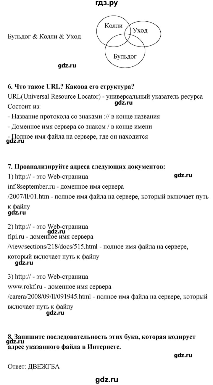 ГДЗ страница 162-164 информатика 9 класс Босова, Босова