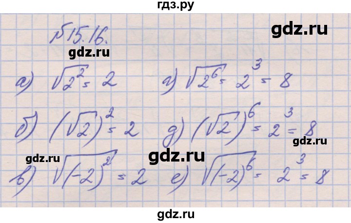 ГДЗ по алгебре 8 класс Зубарева рабочая тетрадь  параграф 15 - 15.16, Решебник