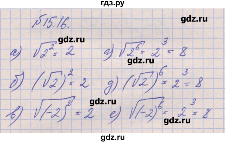 ГДЗ по алгебре 8 класс Зубарева рабочая тетрадь  параграф 15 - 15.16, Решебник