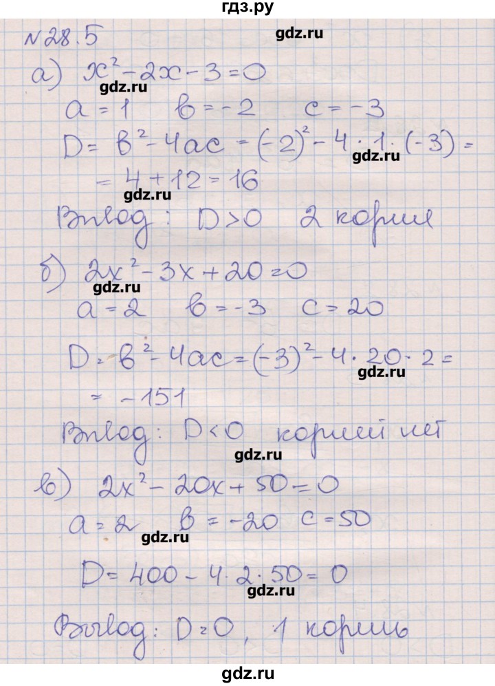 ГДЗ по алгебре 8 класс Зубарева рабочая тетрадь  параграф 28 - 28.5, Решебник