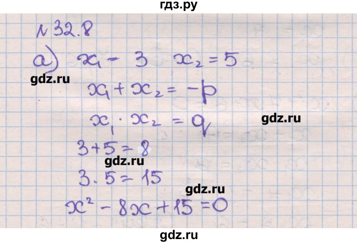 ГДЗ по алгебре 8 класс Зубарева рабочая тетрадь  параграф 32 - 32.8, Решебник