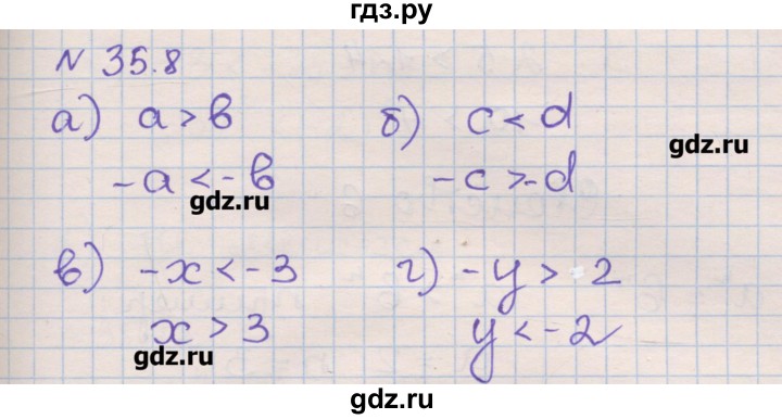 ГДЗ по алгебре 8 класс Зубарева рабочая тетрадь  параграф 35 - 35.8, Решебник