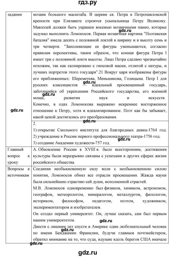 Развернутый план по истории россии 8 класс 8 параграф