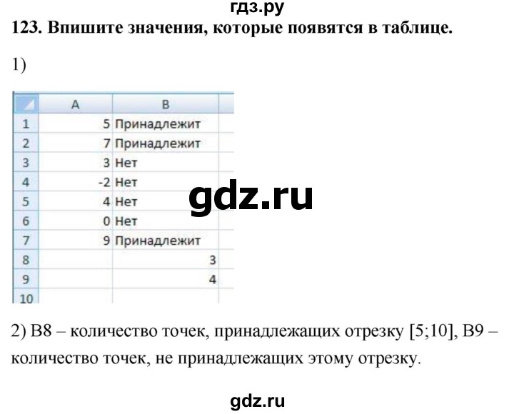 ГДЗ по информатике 9 класс Босова рабочая тетрадь Базовый уровень задание - 123, Решебник 2017