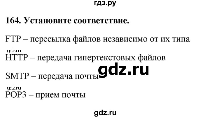 ГДЗ по информатике 9 класс Босова рабочая тетрадь Базовый уровень задание - 164, Решебник 2017