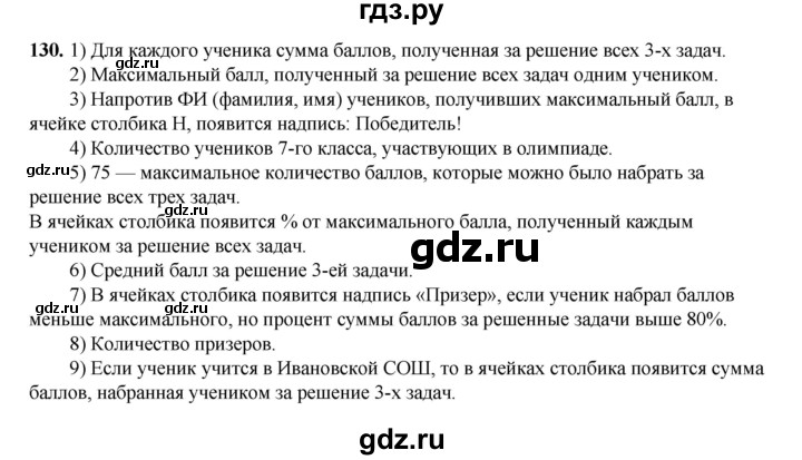 ГДЗ по информатике 9 класс Босова рабочая тетрадь Базовый уровень задание - 130, Решебник 2024