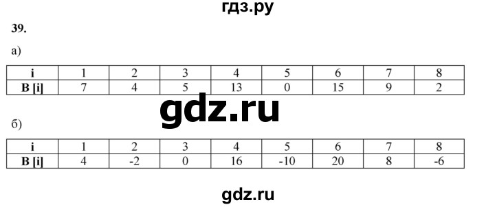 ГДЗ по информатике 9 класс Босова рабочая тетрадь Базовый уровень задание - 39, Решебник 2024