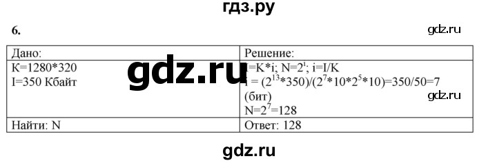 ГДЗ по информатике 9 класс Босова рабочая тетрадь Базовый уровень задание - 6, Решебник 2024