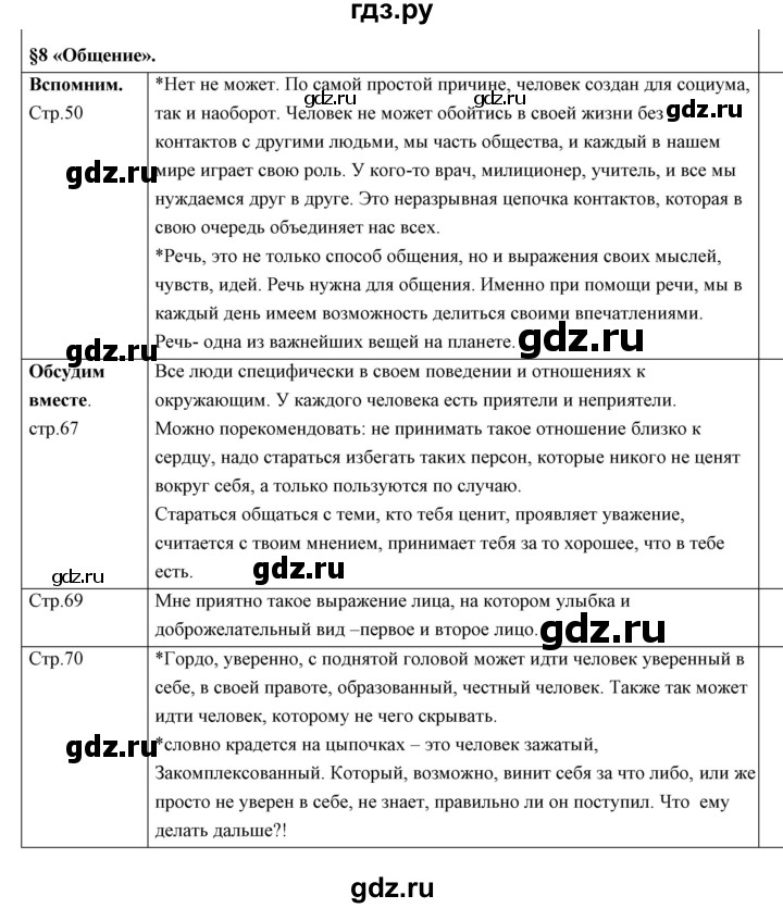 Обществознание 6 класс параграф 6 план