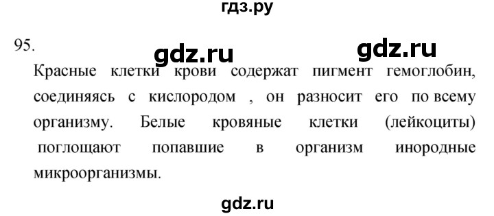 ГДЗ по биологии 6 класс Сонин рабочая тетрадь  номер - 95, Решебник