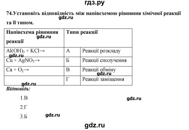 ГДЗ по химии 9 класс Ярошенко   завдання - 74, Решебник