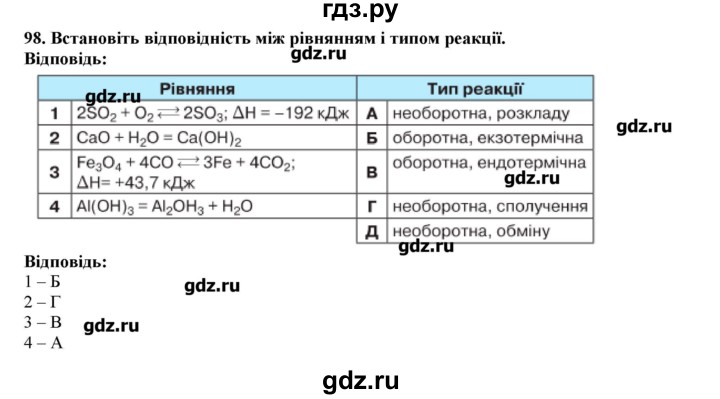 ГДЗ по химии 9 класс Ярошенко   завдання - 98, Решебник