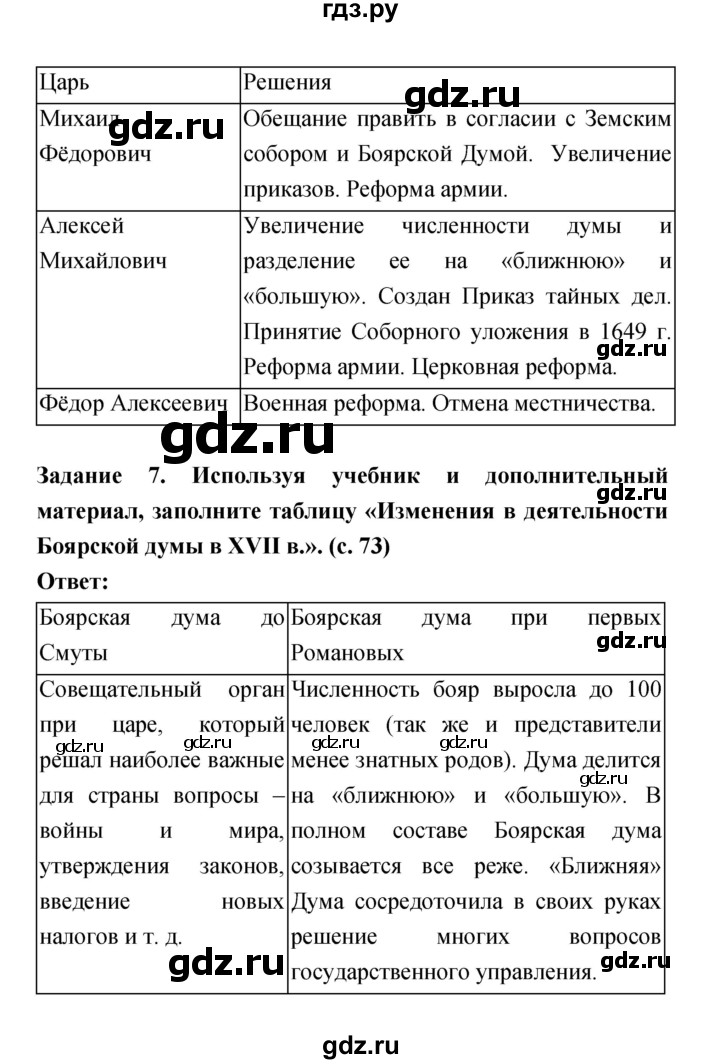 ГДЗ по истории 7 класс Данилов рабочая тетрадь История России (Арсентьев)  параграф - 18, Решебник