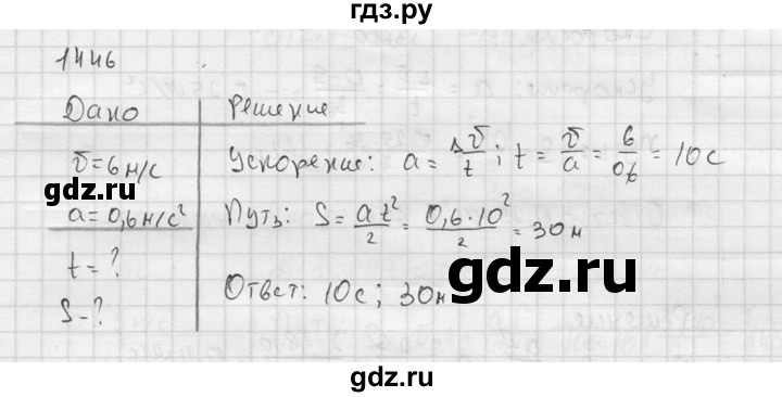 ГДЗ по физике 7‐9 класс  Перышкин Сборник задач  номер - 1446, Решебник
