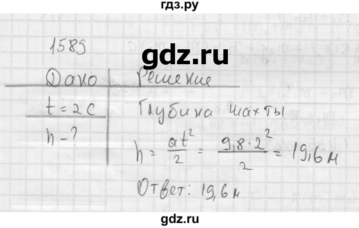 ГДЗ по физике 7‐9 класс  Перышкин Сборник задач  номер - 1589, Решебник