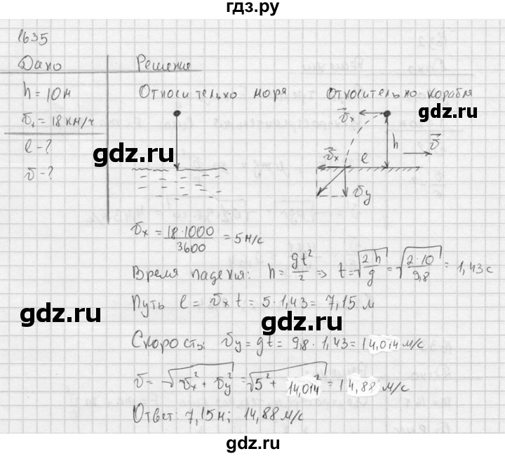 ГДЗ по физике 7‐9 класс  Перышкин Сборник задач  номер - 1635, Решебник