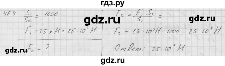 ГДЗ по физике 7‐9 класс  Перышкин Сборник задач  номер - 464, Решебник