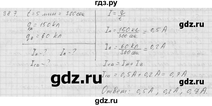 ГДЗ по физике 7‐9 класс  Перышкин Сборник задач  номер - 987, Решебник