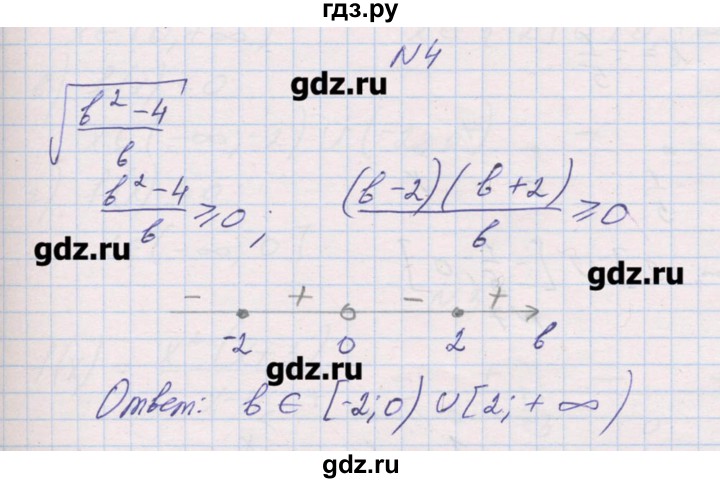ГДЗ по алгебре 9 класс Звавич дидактические материалы  контрольные работы / К-5 / подготовительный вариант - 4, Решебник 