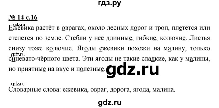 ГДЗ по русскому языку 4 класс Ломакович   упражнение - 14, Решебник №1