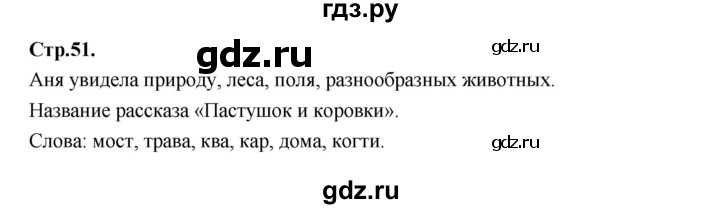 ГДЗ по русскому языку 1 класс Климанова азбука  часть 1. страница - 51, Решебник 2023