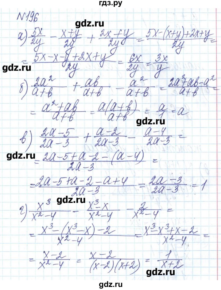 ГДЗ по алгебре 8 класс Бевз   вправа - 196, Решебник