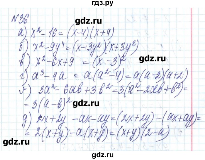 ГДЗ по алгебре 8 класс Бевз   вправа - 36, Решебник