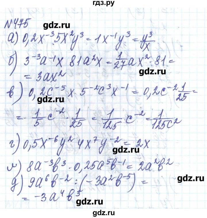 ГДЗ по алгебре 8 класс Бевз   вправа - 475, Решебник