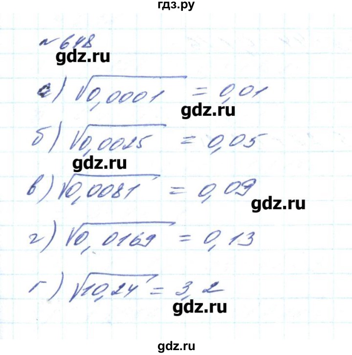 ГДЗ по алгебре 8 класс Бевз   вправа - 648, Решебник