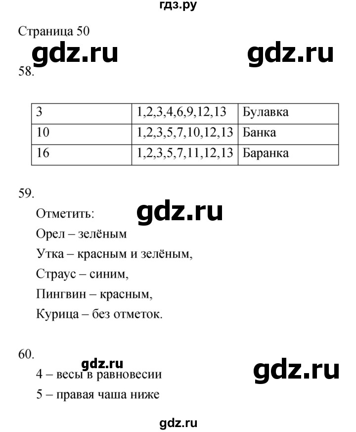 ГДЗ по информатике 3 класс Бененсон тетрадь для самостоятельной работы  страница - 50, Решебник